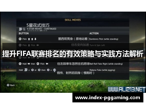 提升FIFA联赛排名的有效策略与实践方法解析